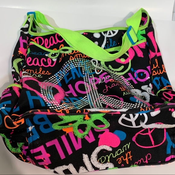 Graffiti tote Justice w/adjustable strap - Picture 3 of 8